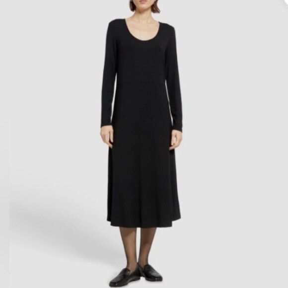 Vince Long Sleeve Black Modal Midi Dress – Size XS, NWT - Picture 1 of 6